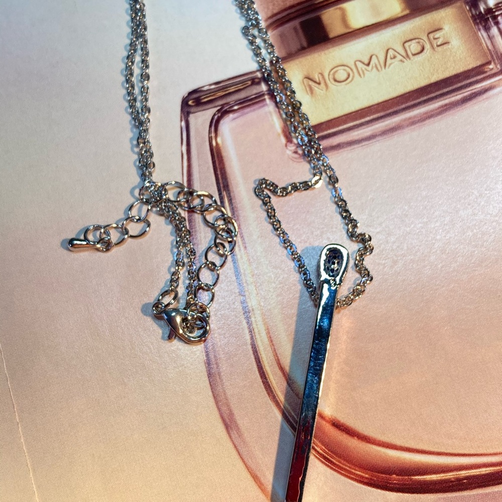 Matchstick Blue CZ Necklace - Picture 6 of 6